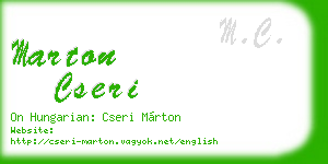 marton cseri business card